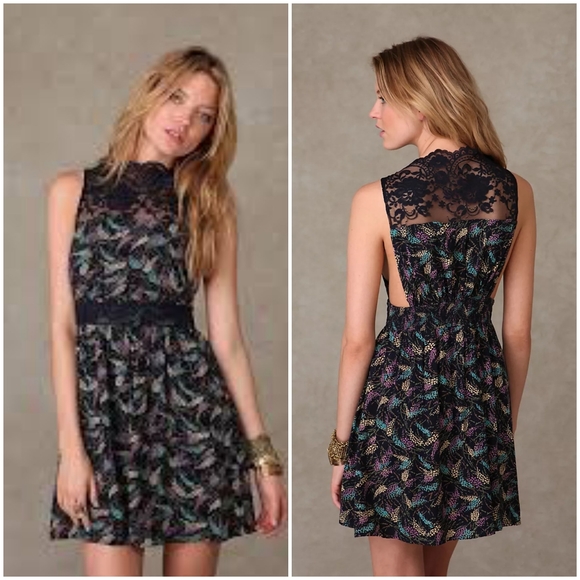 Free People Dresses & Skirts - Free People Lace Yoke Floral Dress, Size S